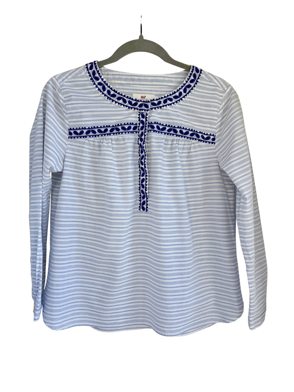 Vineyard Vines Light Blue & White Striped Embroidered Tunic